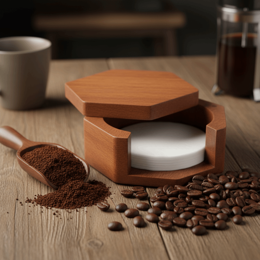 Pudełko na filtry do kawy z li – Coffee Equipment Organizer recenzja i cena